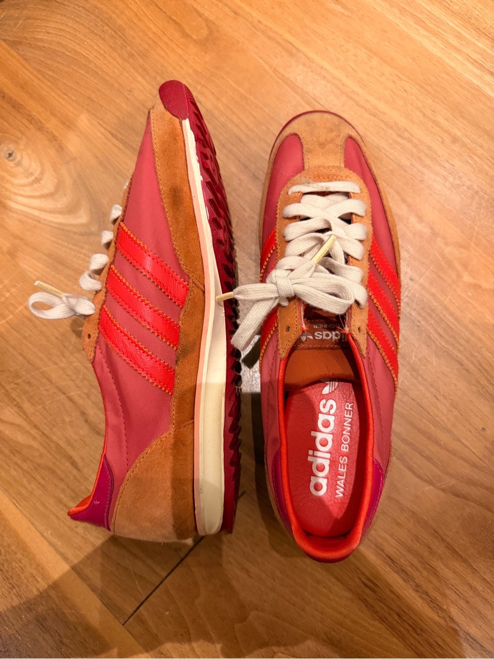 adidas Wales Bonner Red/Tan Retro Runner Shoes